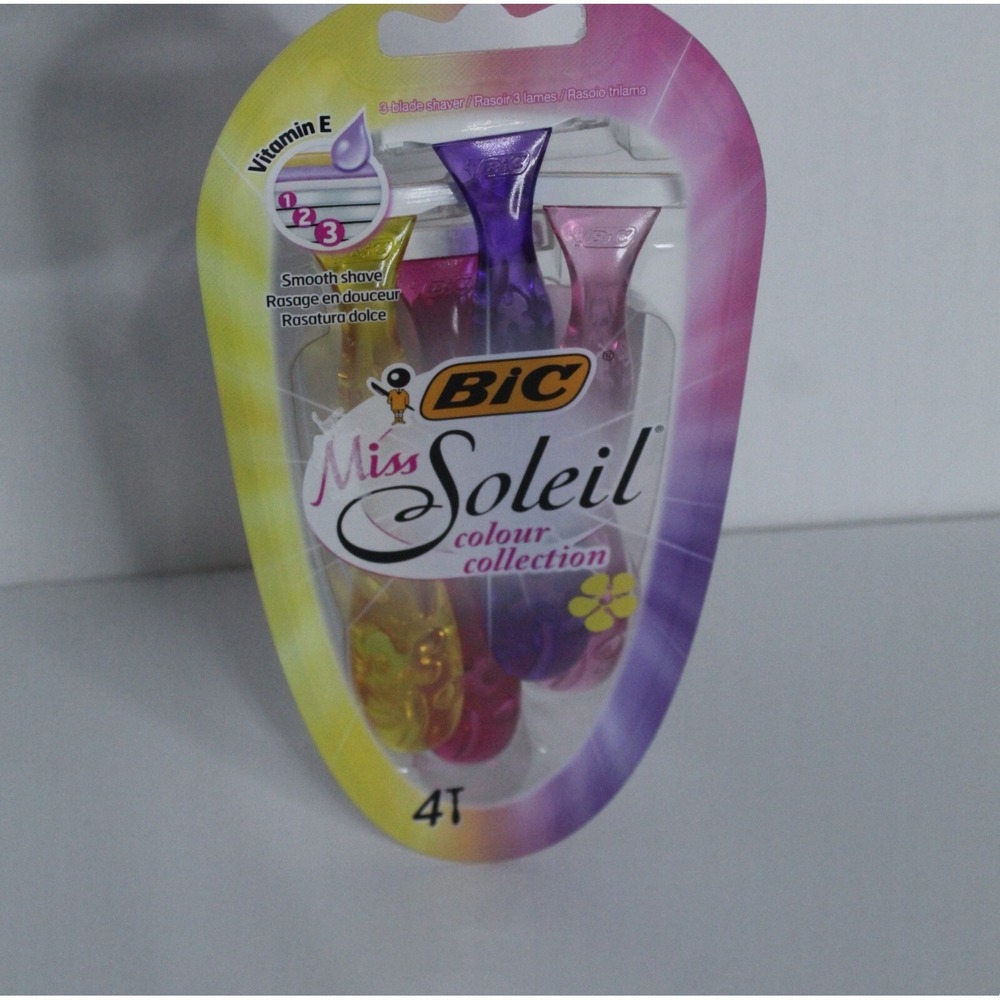 Bic Miss SOLEIL Razor-  3 Blades per Razor, 4 Razor Each‎  SEALED Unopened Item - Picture 6 of 9